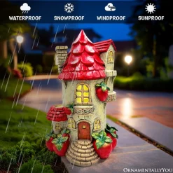 Solar Powered Strawberry Fairy Home Figurine