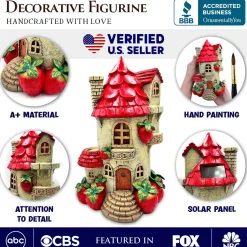 Solar Powered Strawberry Fairy Home Figurine