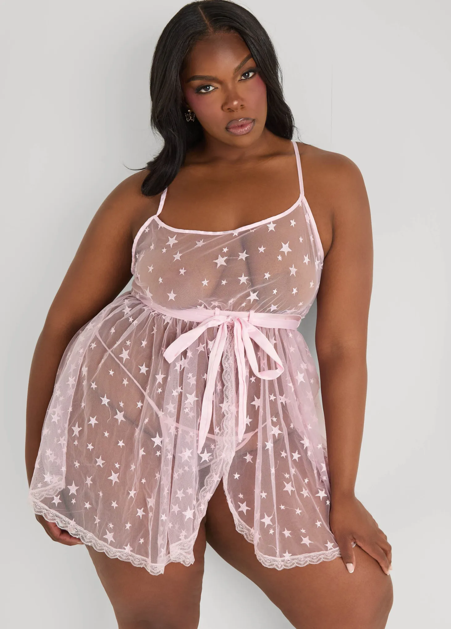 Star Mesh Babydoll Set