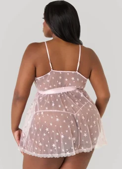 Star Mesh Babydoll Set