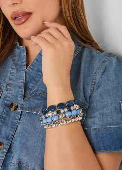 Stone And Crystal Bracelet Set