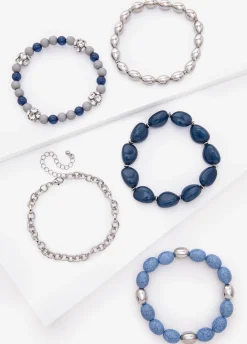 Stone And Crystal Bracelet Set