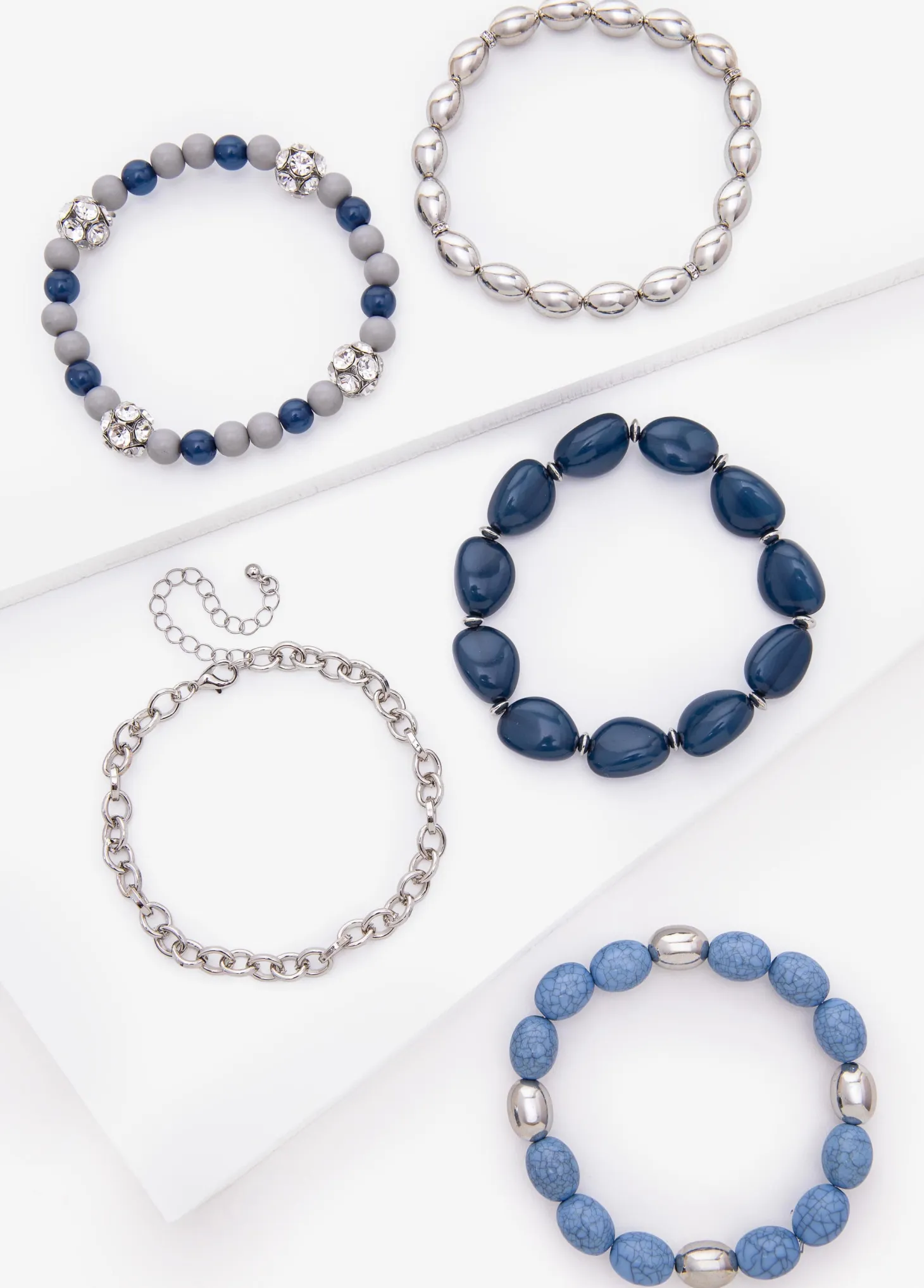 Stone And Crystal Bracelet Set
