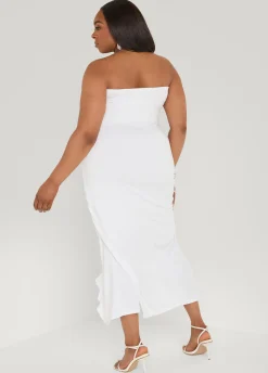Strapless Drawstring Maxi Dress