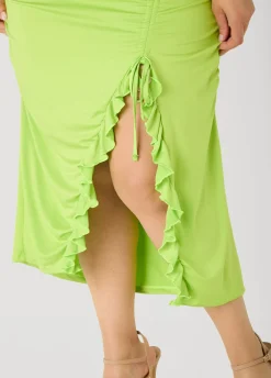Strapless Drawstring Maxi Dress