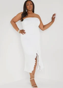 Strapless Drawstring Maxi Dress