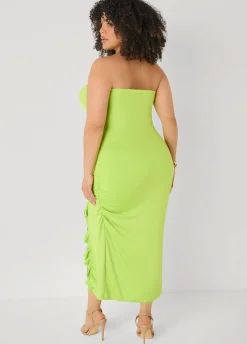 Strapless Drawstring Maxi Dress