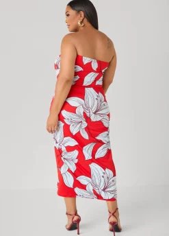Strapless Floral Maxi Dress