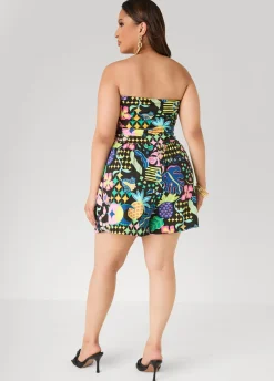 Strapless Printed Romper