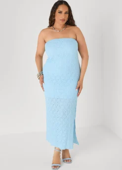 Strapless Textured Maxi Dress