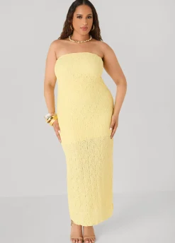 Strapless Textured Maxi Dress