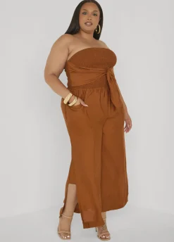 Strapless Tie Front Jumpsuit