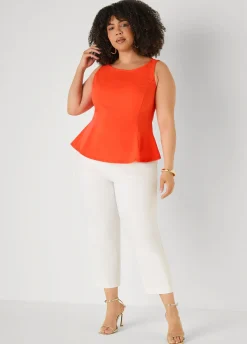 Stretch Crepe Peplum Top