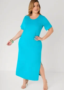 Stretch Knit Maxi T Shirt Dress