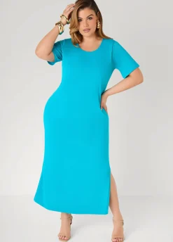 Stretch Knit Maxi T Shirt Dress