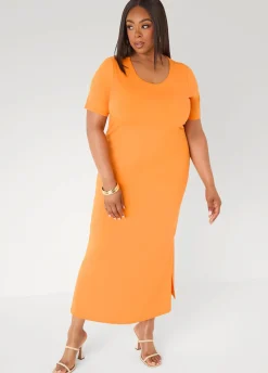 Stretch Knit Maxi T Shirt Dress