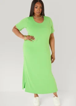 Stretch Knit T Shirt Maxi Dress