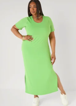 Stretch Knit T Shirt Maxi Dress