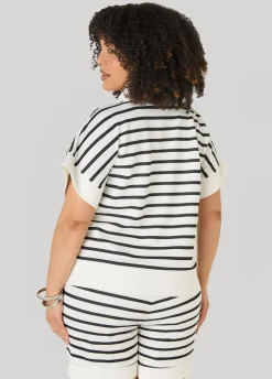 Striped Athletic Knit Pullover