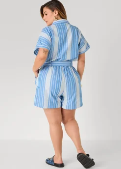 Striped Chambray Romper