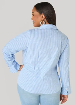 Striped Cotton Blend Shirt