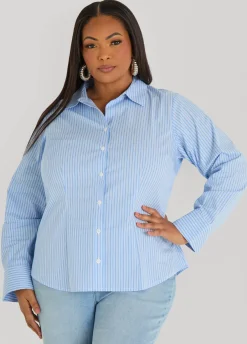 Striped Cotton Blend Shirt