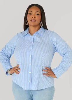 Striped Cotton Blend Shirt