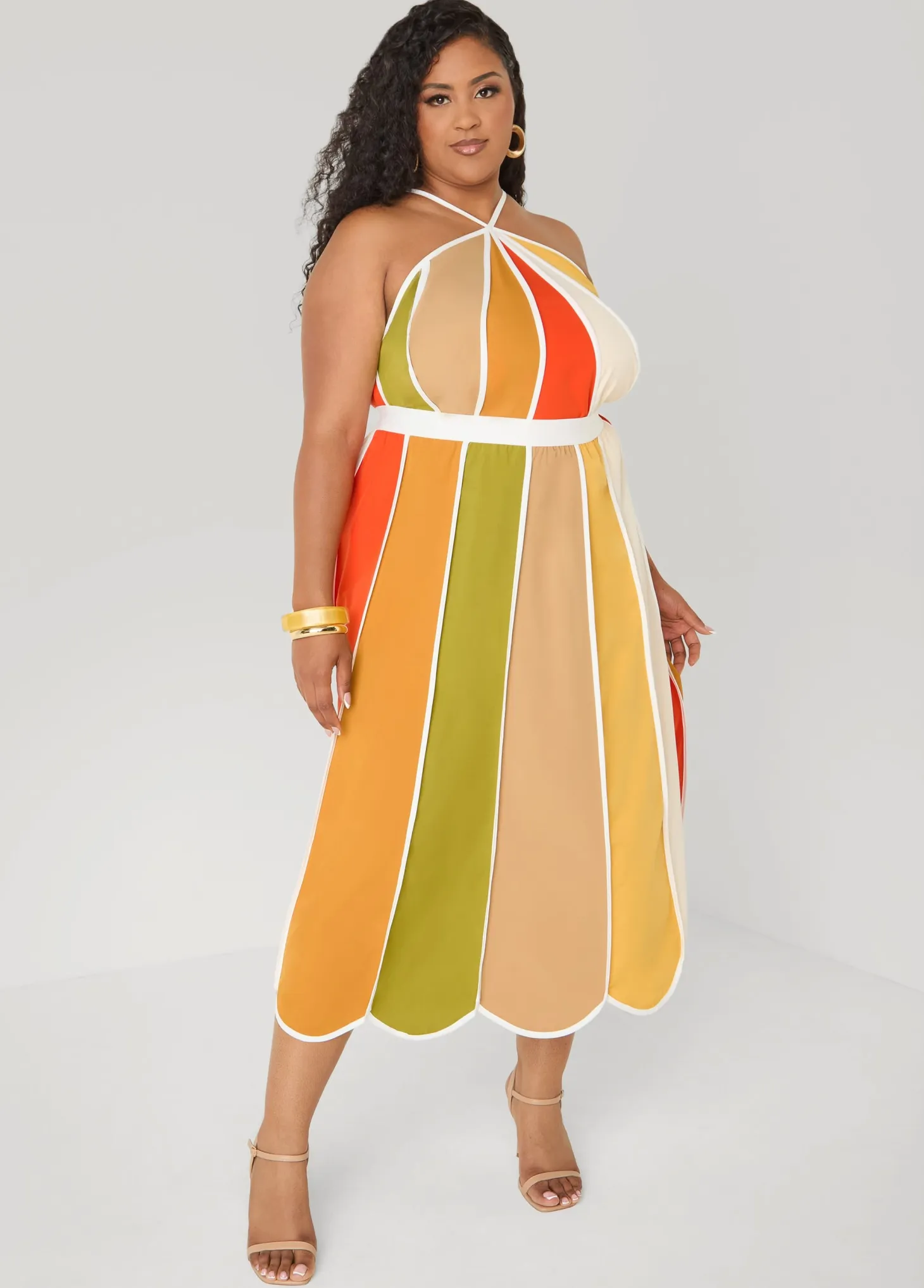Striped Paneled Swing Top