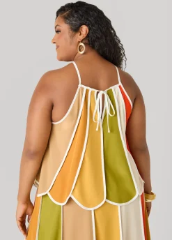 Striped Paneled Swing Top