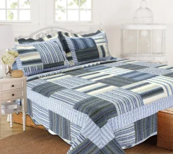 Striped Reversible Quilt Set