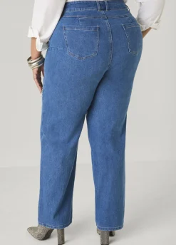 Studded Cutout Straight Leg Jeans