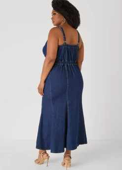 Sweetheart Maxi Denim Dress