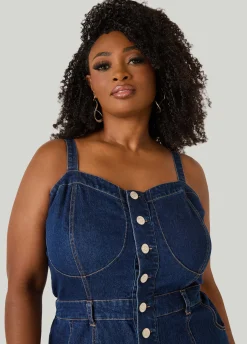 Sweetheart Maxi Denim Dress