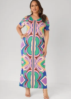 Tall Cold Shoulder Printed Maxi Dress