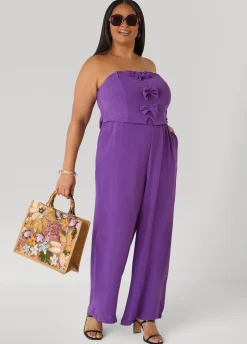 Tall Strapless Bow Embellished Jumpsuit