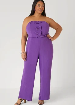 Tall Strapless Bow Embellished Jumpsuit