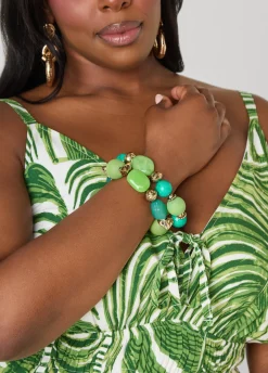 Textured Beaded Bracelet Set