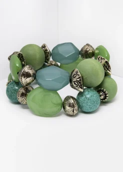 Textured Beaded Bracelet Set
