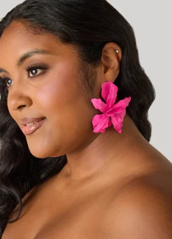 Textured Coated Flower Earrings
