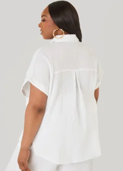 Textured Cotton Gauze Shirt