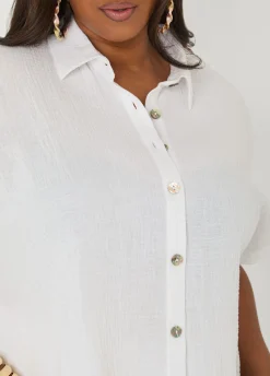 Textured Cotton Gauze Shirt