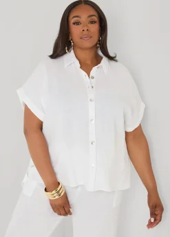 Textured Cotton Gauze Shirt