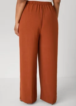 Textured Drawstring Wide Leg Pants