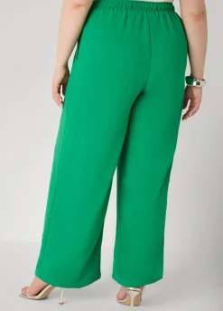Textured Drawstring Wide Leg Pants