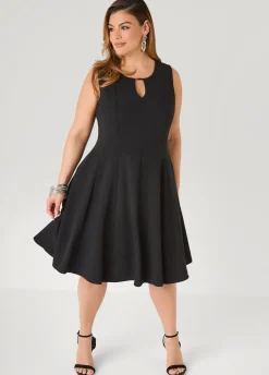 Textured Knit A Line Dress