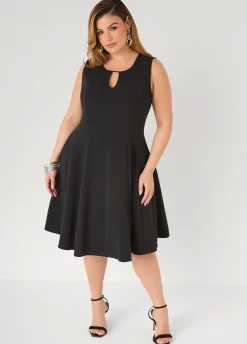 Textured Knit A Line Dress