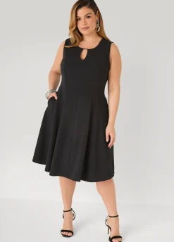 Textured Knit A Line Dress