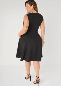 Textured Knit A Line Dress