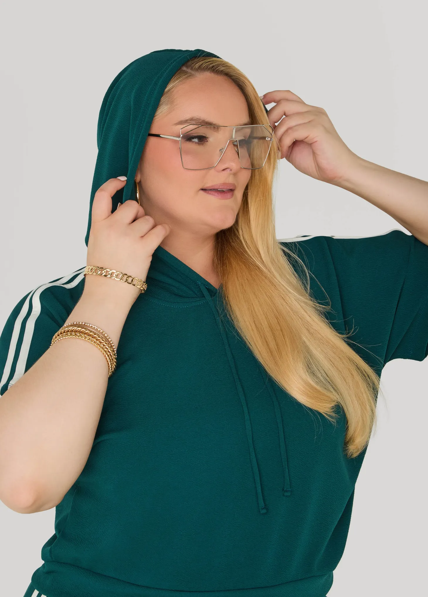 Textured Striped Hoodie