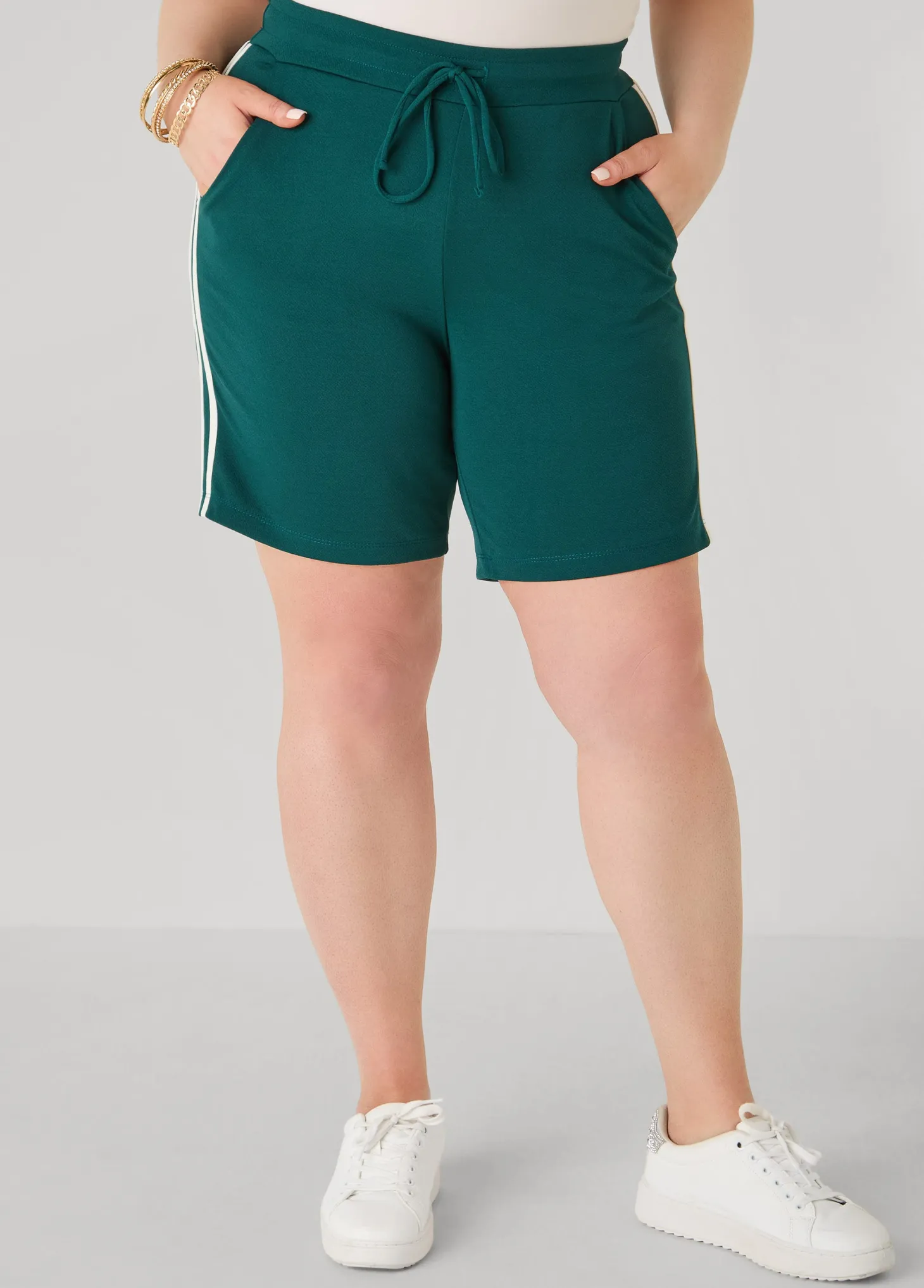 Textured Striped Shorts